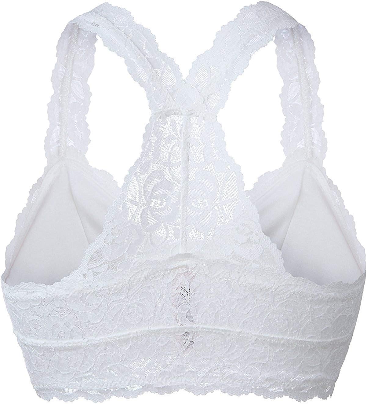 YIANNA Women Floral Lace Bralette Padded Breathable Sexy Racerback Lace Bra - Image 2