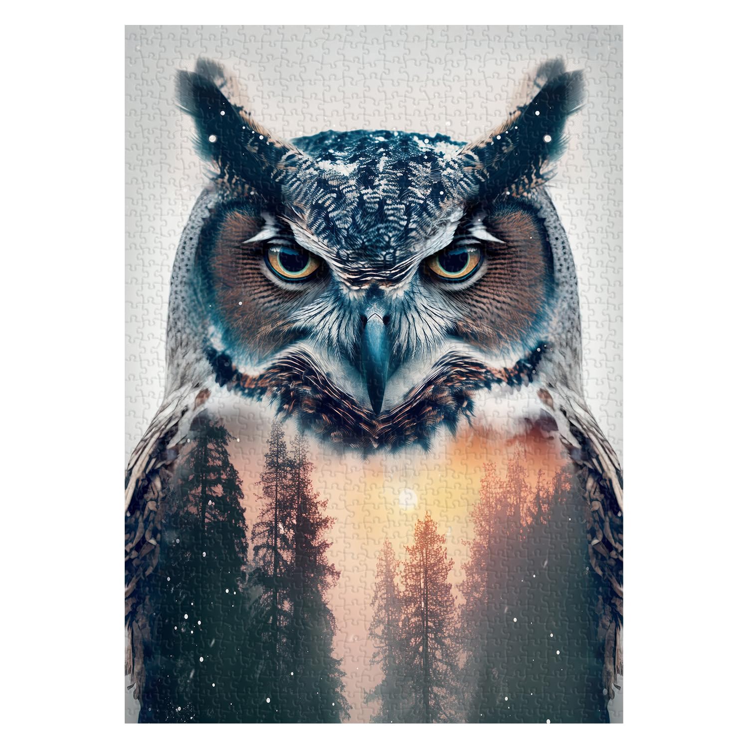 Owl Puzzles for Adults 1000 Pieces, Difficult Bird Challenging Jigsaw Puzzles, Jungle Animal Nature Puzzles as Bird Decor