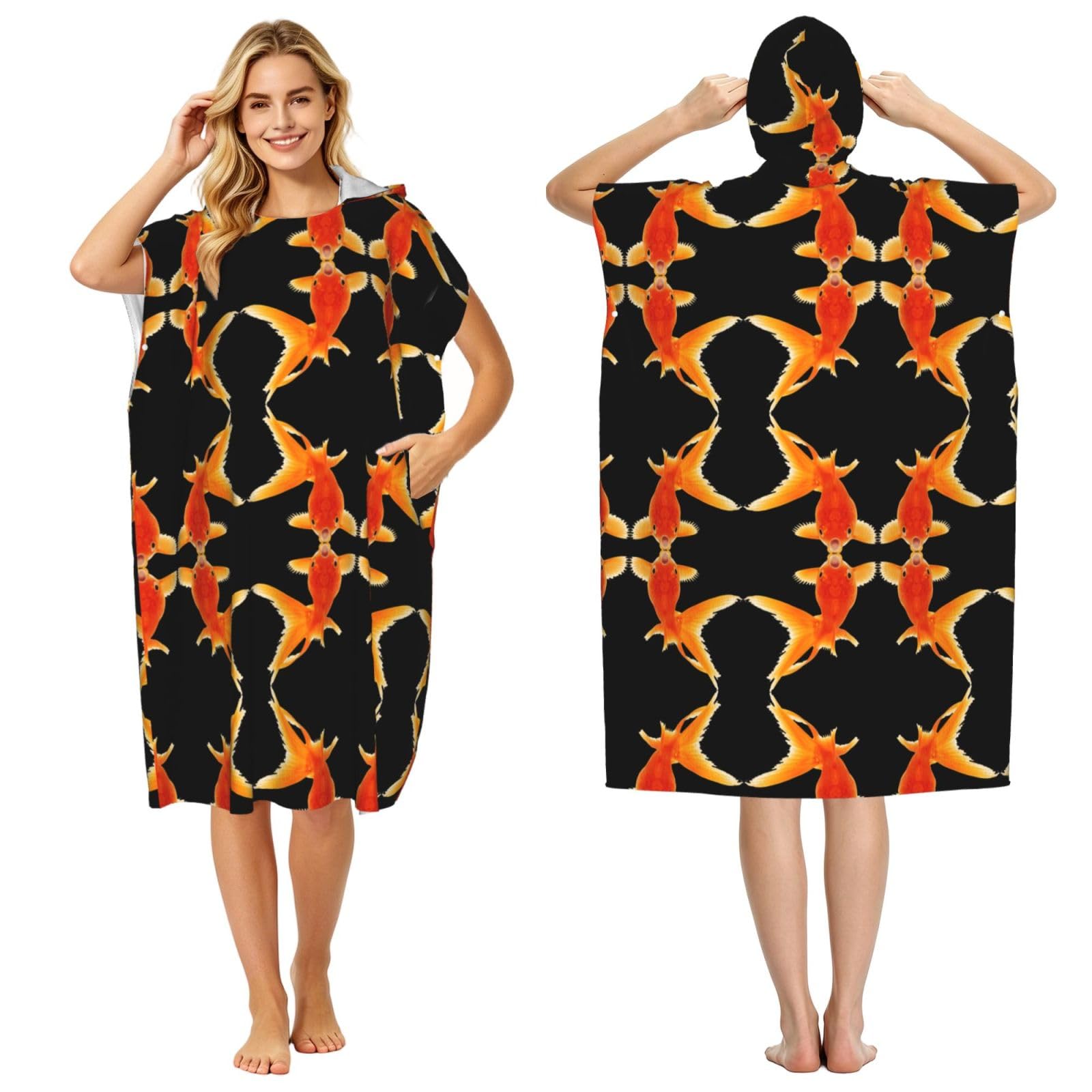 Poncho à capuche léger en microfibre absorbante pour le surf d'été