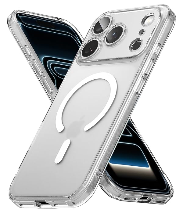 Ringke Fusion Magnetic for iPhone 17 Pro Max Case, [Compatible with MagSafe] Anti-Fingerprint Frosted Transparent Shockproof TPU Bumper Protective Cover with Precise Camera Cutouts - Matte Clear by Ringke - Used condition - CA$12.51