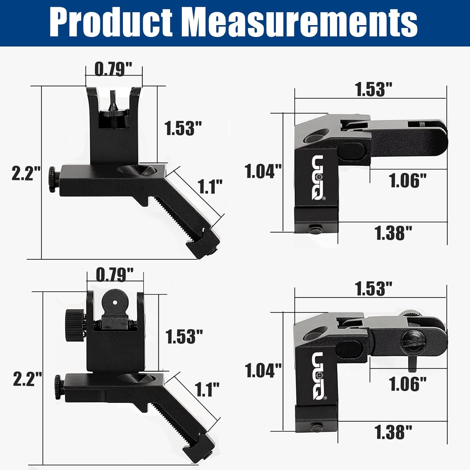 UUQ 45 Degree Offset Fiber Optic Iron Sights,Flip Up Front Rear Sites with Red&Green Dot,BUIS Backup Sight Set， Tool-Free Adjustable Front Sight Rapid Transition,Fits Picatinny and Weaver Rails