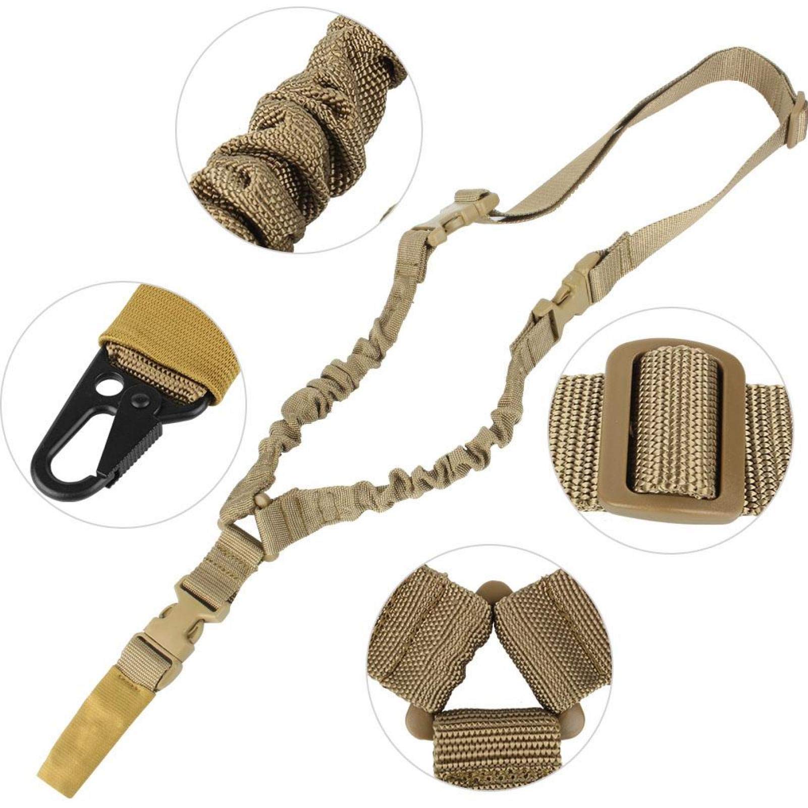 Point Sling Tattico della Pistola, Rifle Strap con Veloce Clip Tactical Gun Tracolla Regolabile Airsoft Cinghia Cinturino Tattica Pistol Singolo Fionda Corda Spalla per Softair Fucile da Caccia