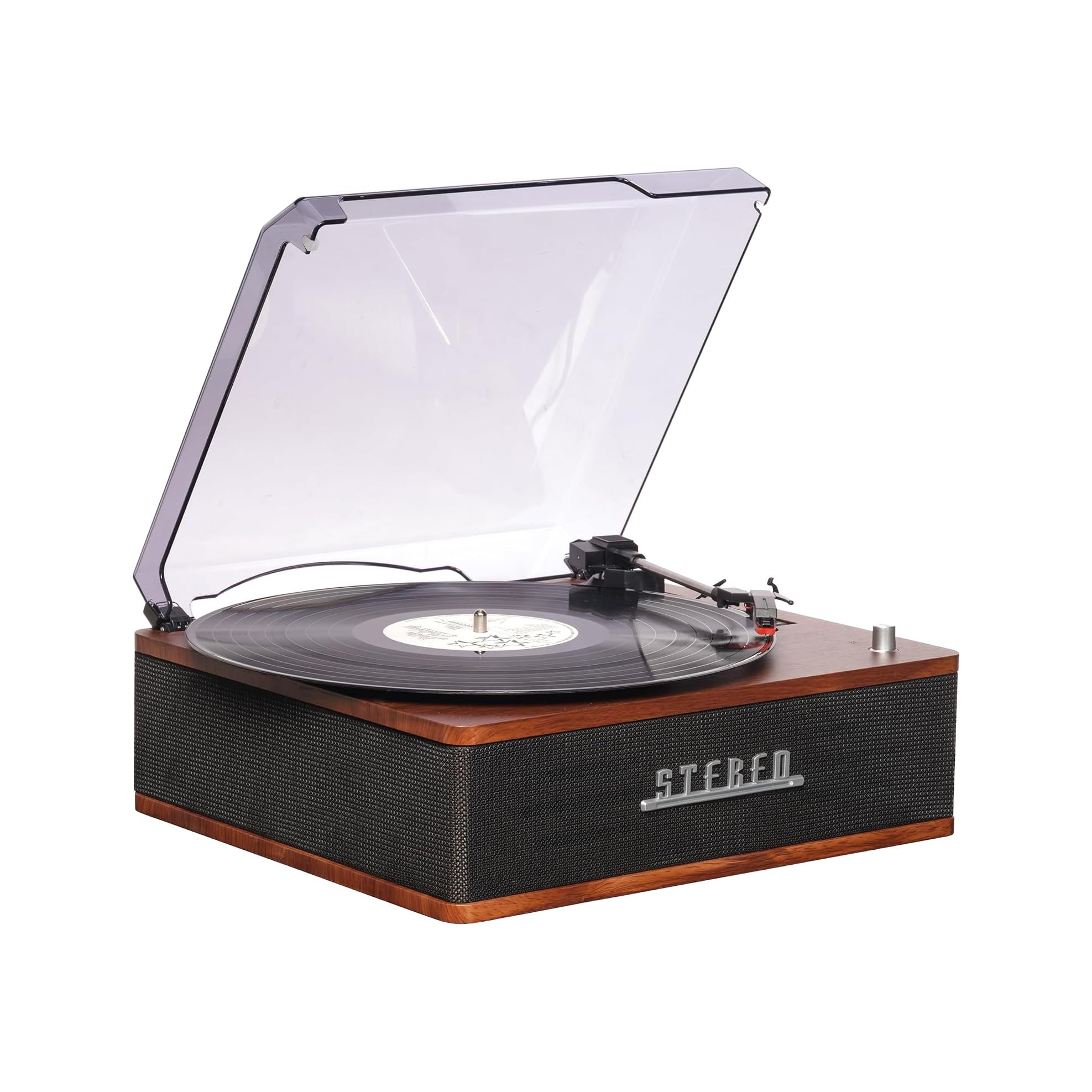 Giradischi retrò con Bluetooth e altoparlanti integrati - Denver VPB‑262 Multi-Speed Turntable Music System (33 ⅓ / 45 / 78 RPM) con Line‑Out & Auto‑Stop