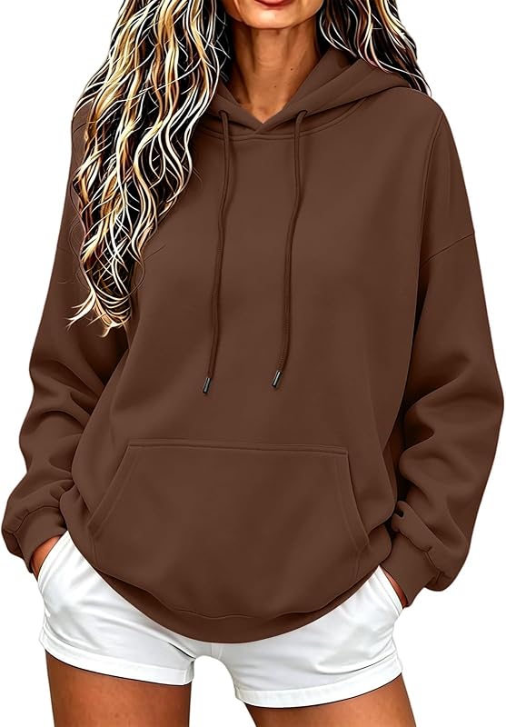 Oversized Hoodies for Women 2026 Casual Long Sleeve Cute Hooded Sweatshirts | Plus Size Crewneck Sweatshirt with Pockets,Fall Winter Loose Soft Comfy,Casual Fashion Y2K Drawstring Pullover Tops Clothes