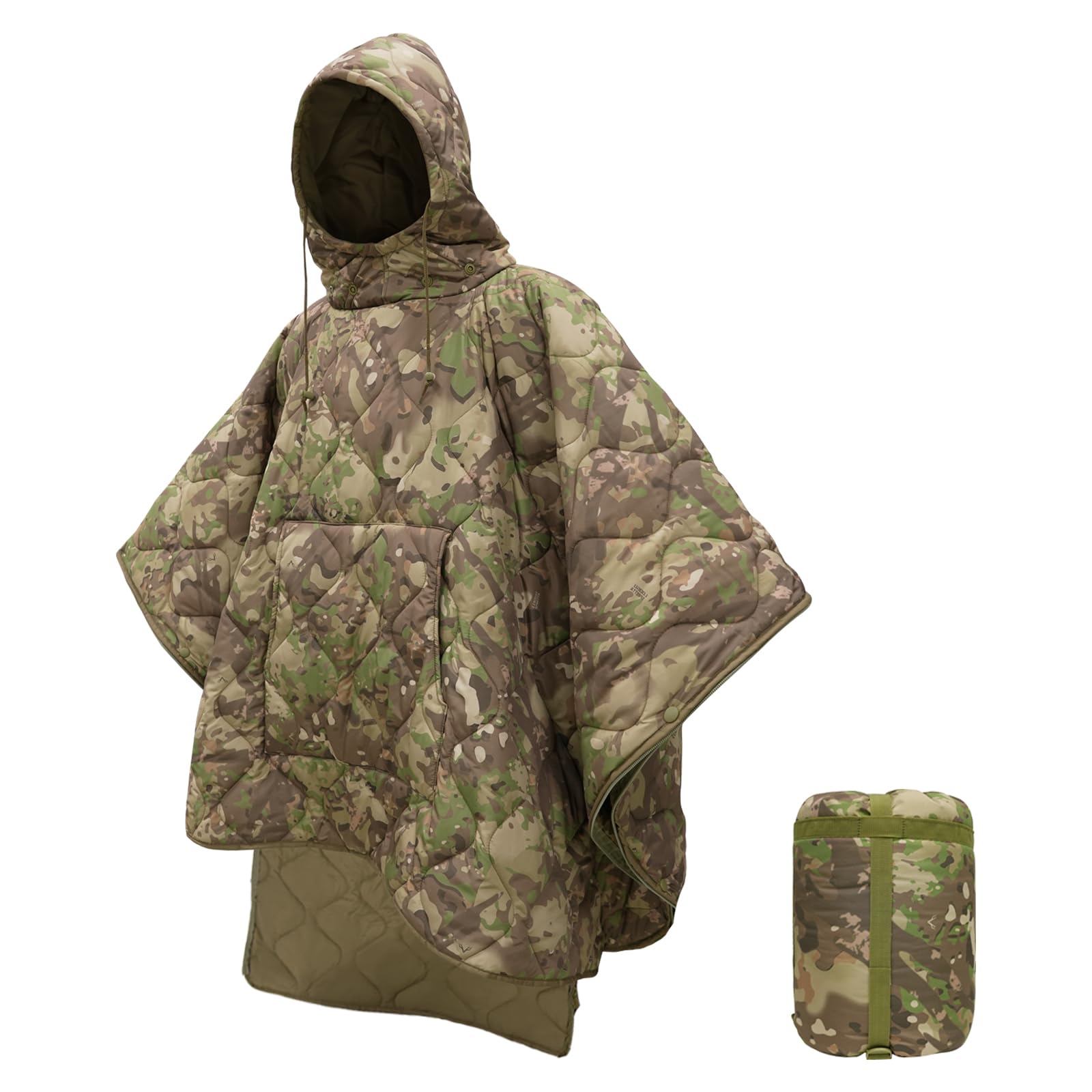 Amazon.com: Tongcamo Poncho Liner Hoodie with Pocket Insulated