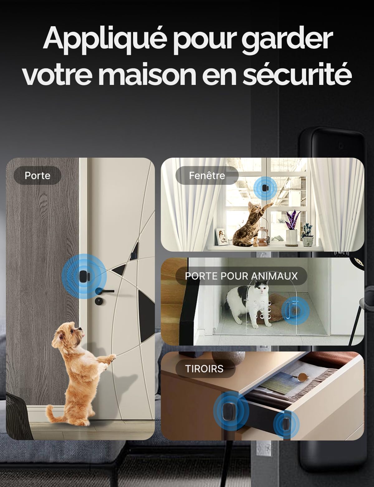 MOES Capteur de Porte et Fenêtre Intelligent ZigBee, 3PCS | Détecteur sans fil pour alarme et maison, nécessite ZigBee Tuya Gateway, compatible Smart Life