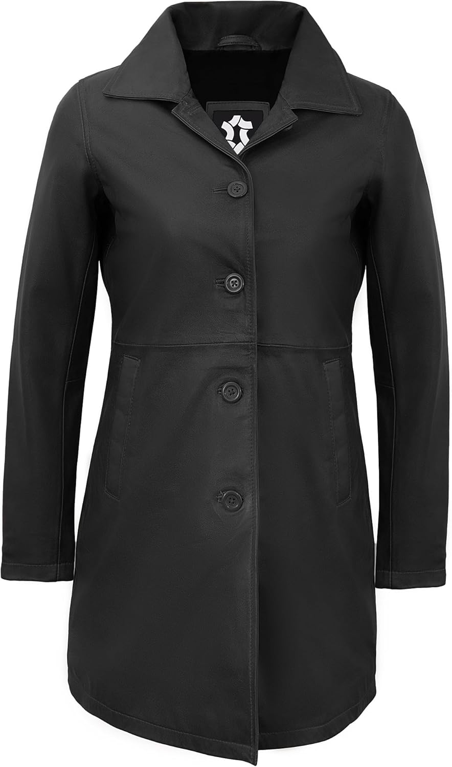 Classic Turn Down Collar Vintage Style Leather Coat For Women - Real Lambskin Outerwear Leather Jacket Women