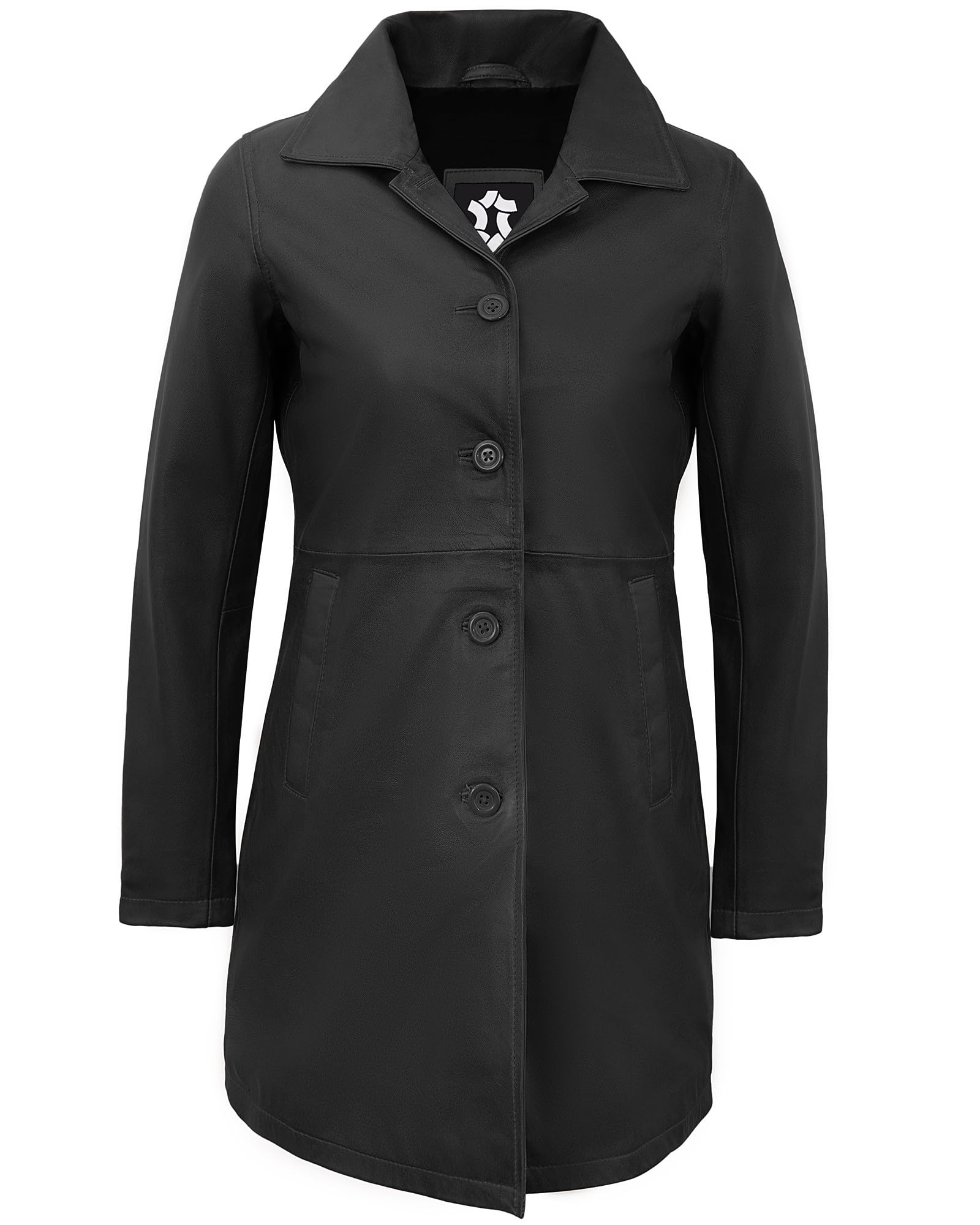 Classic Turn Down Collar Vintage Style Leather Coat For Women - Real Lambskin Outerwear Leather Jacket Women