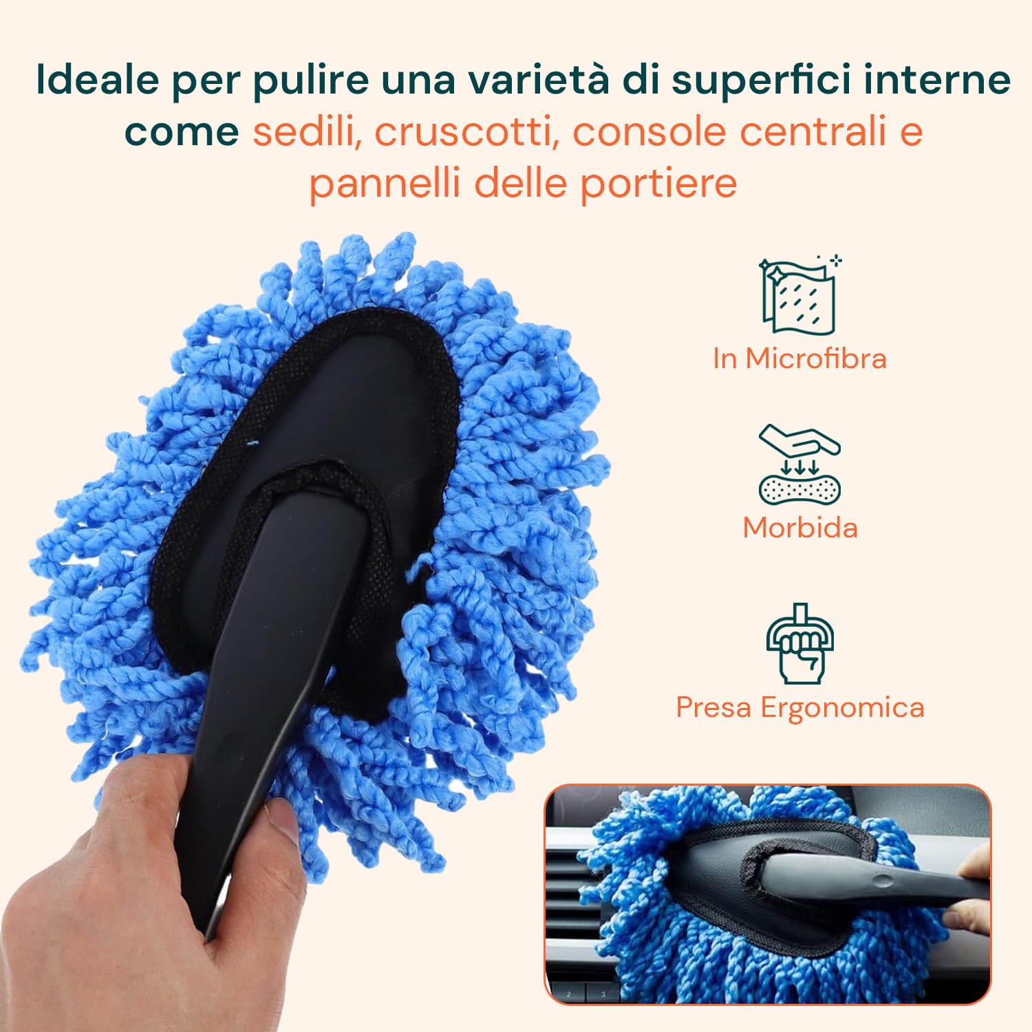 Kit Pulizia Auto Completo 16 Pezzi per Pulizia Auto Interni ed Esterni con Spazzola Lavaggio Auto, Panni in Microfibra e Guanti Chenille, Facile da Usare e Multiuso Professionale