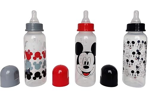 Miniatura 2 de Cudlie Disney Baby Boy Mickey Mouse - Paquete de tres biberones de 9 onzas, Mickey Faces