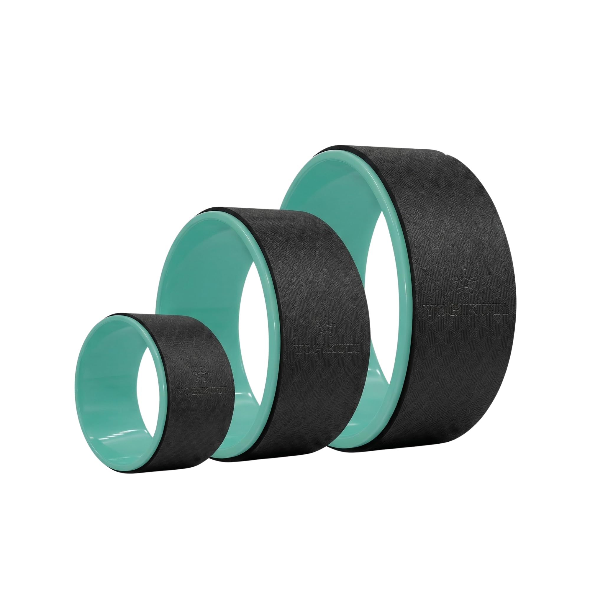 Yogikuti Yoga Wheel Set (3 Sizes) for Back Pain Relief, Flexibility & Posture | Durable TPA Material, Stable & Non-Slip | Ideal for Yoga, Pilates & Stretching (Green)