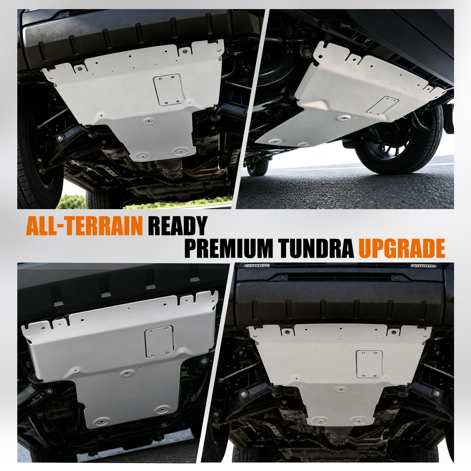 Dermon Placa deslizante delantera para Toyota Tundra TRD PRO 2020-2022 Toyota Sequoia 2014-2021 Repuesto para PTR60-34190 PT938-34140 Protector de motor bajo placa de protección de aluminio