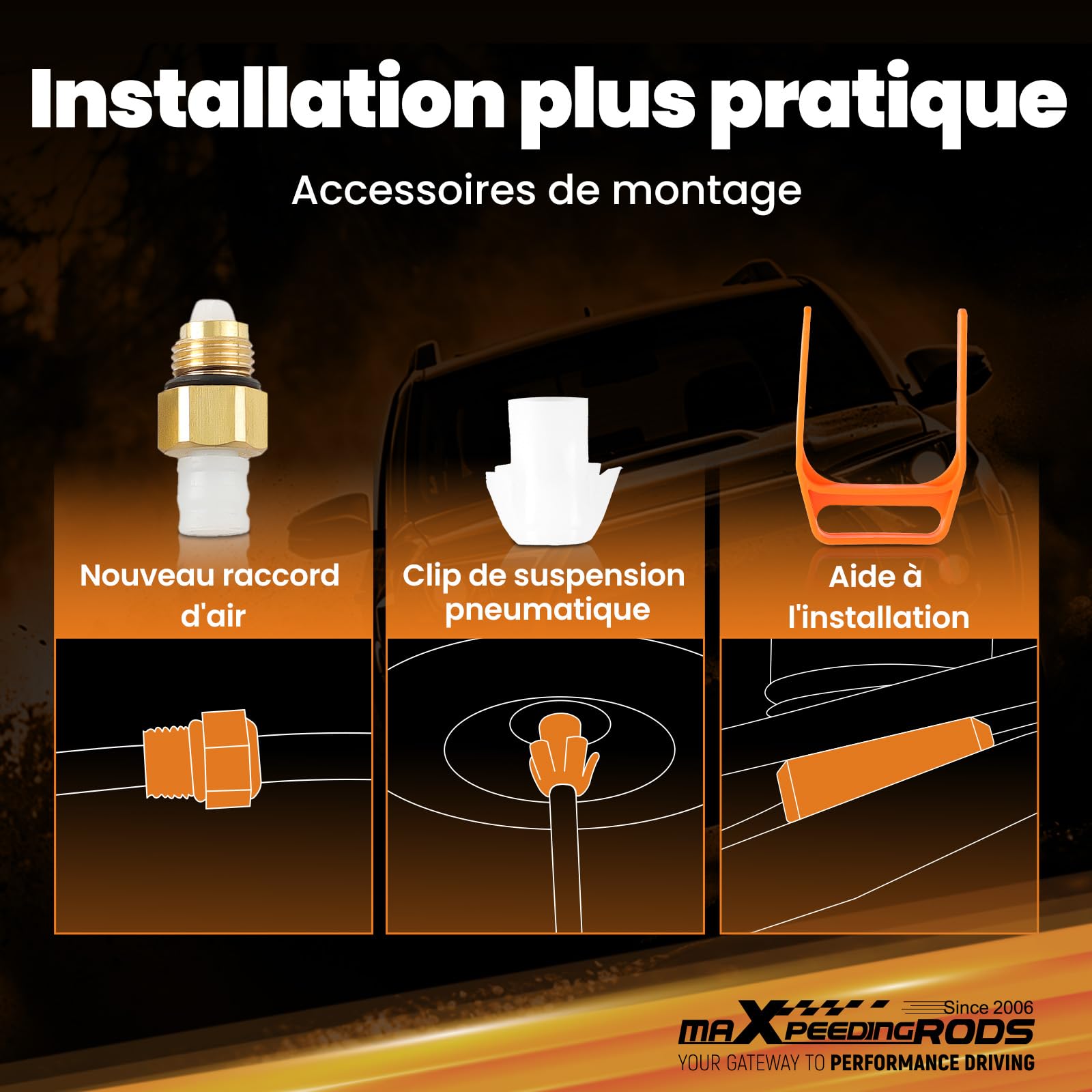 maXpeedingrods pins Ressort Pneumatique Arrière pour Mercedes W211 S211 | 211 320 09 25, 2113200925, A 211 320 09 25, A2113200925