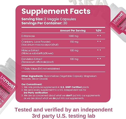 Miniatura 2 de Suplemento urinario de D-manosa - Salud urinaria para mujeres - Fórmula de fuerza clínica optimizada limpia, enjuaga y reconstruye el sistema
