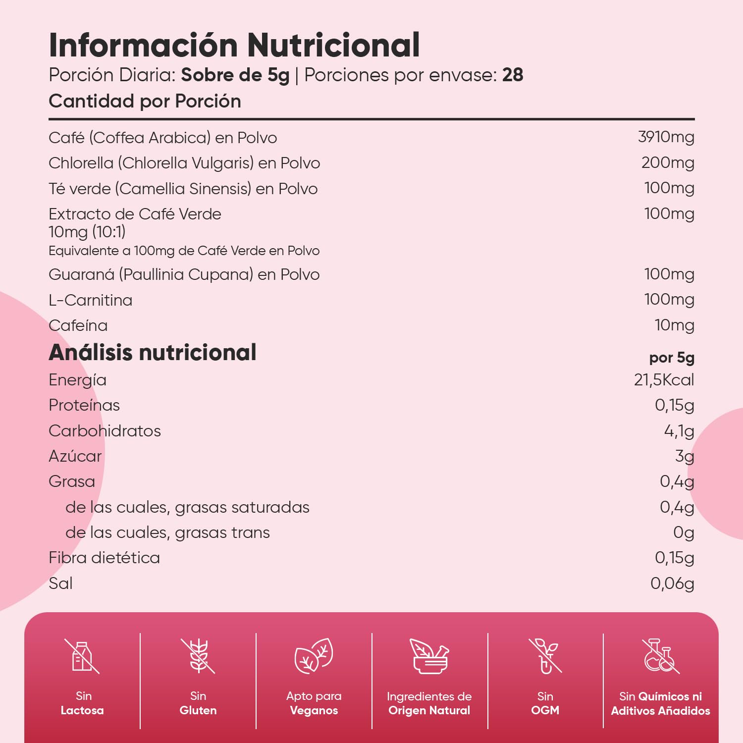 Cafe Soluble Arábica Skinny Coffee Programa Dietético de 28 Días - Con Cafe Verde, L-Carnitina, Guaraná y Té Verde, Chlorella, Fórmula Vegana y Natural de Café Instantáneo, Sin OGM ni Gluten