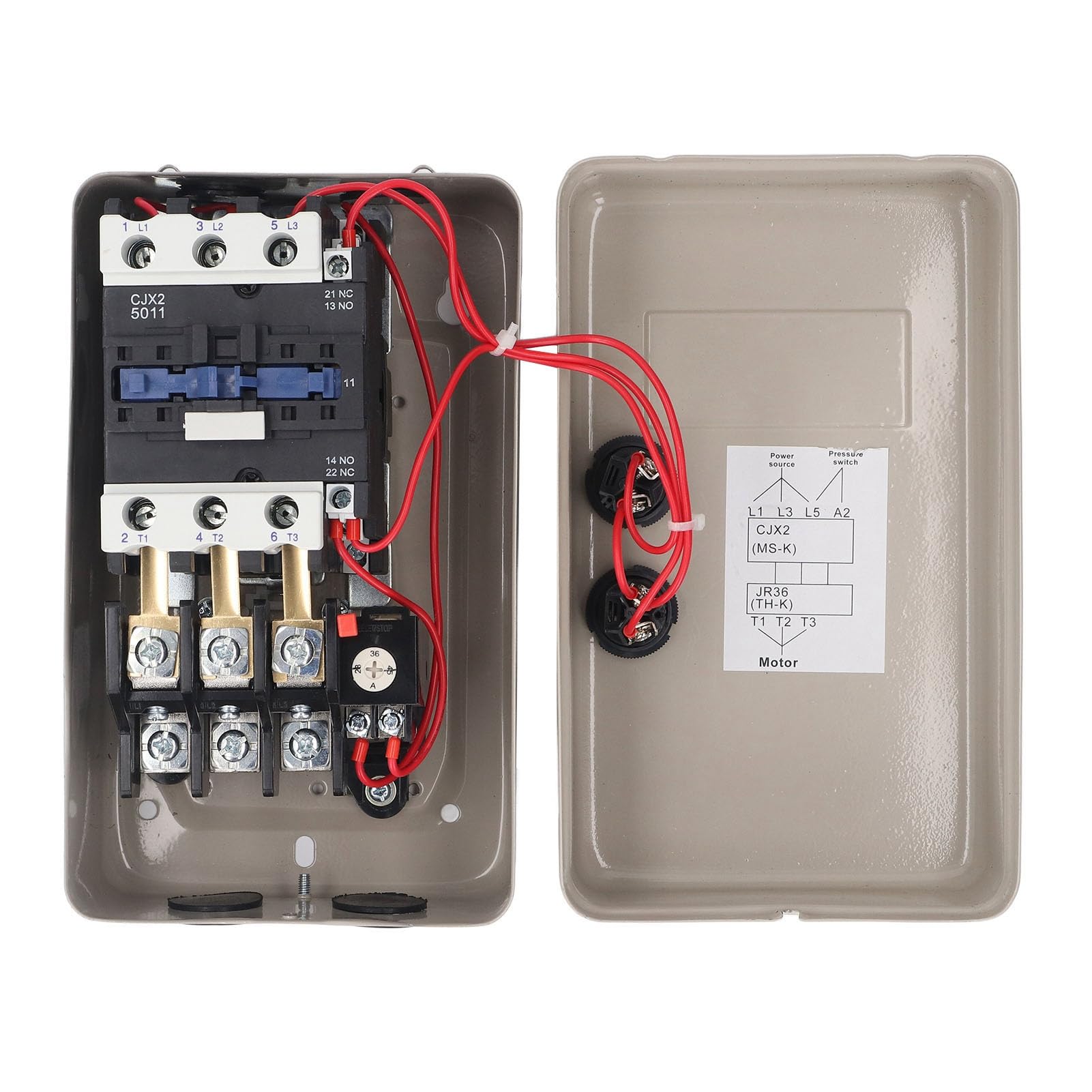 Interruptor de Control de Arranque de Motor Eléctrico de 11 KW, Arrancador de Motor Magnético de Alto Rendimiento 380 V, Trifásico, para Fábricas y Hogares, Hierro