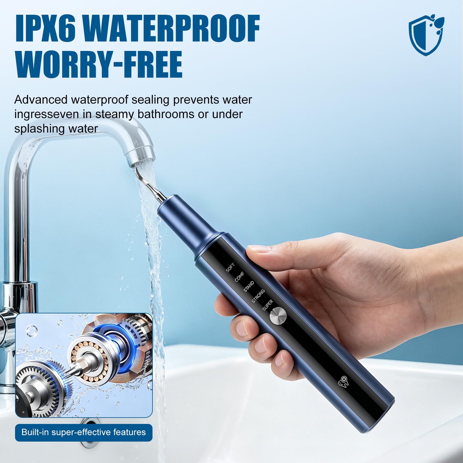 Irrigador dental de agua para dientes, irrigador oral inalámbrico con múltiples modos de limpieza, irrigador dental portátil recargable para aparatos ortopédicos, encías sensibles y cuidado