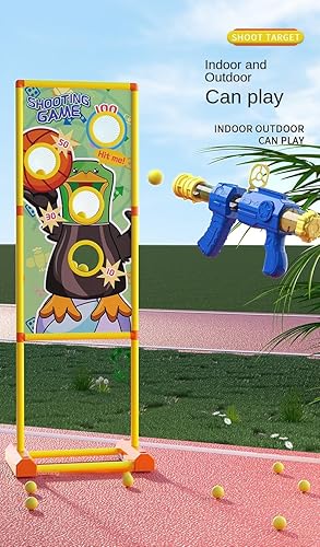 Miniatura 8 de Juguetes de disparo extraíbles, juegos de disparos, rociador de espuma con bomba de aire, una copia con dos pistolas de aire y 24 bolas de espuma