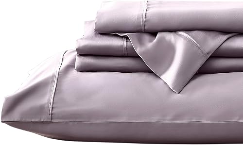 Vista 13 de Valeron Juego de sábanas de 100 % Tencel modal satinado, lujosamente suave, transpirable, refrescante, de fibra de haya de madera, matrimonial