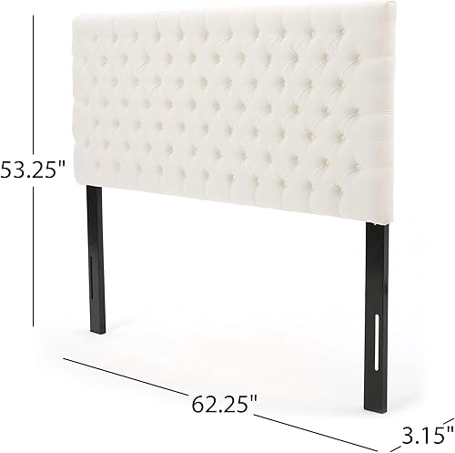 Miniatura 3 de Christopher Knight Home Jezabel - Cabecero totalmente tapizado, QueenMatrimonial, color marfil
