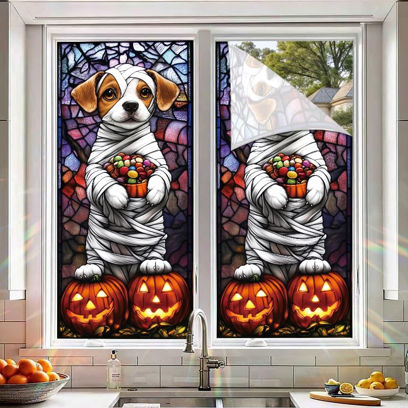Vinilo Decorativo Halloween Mummy Dog 17.7 x 39.3 pulgadas miniatura 5