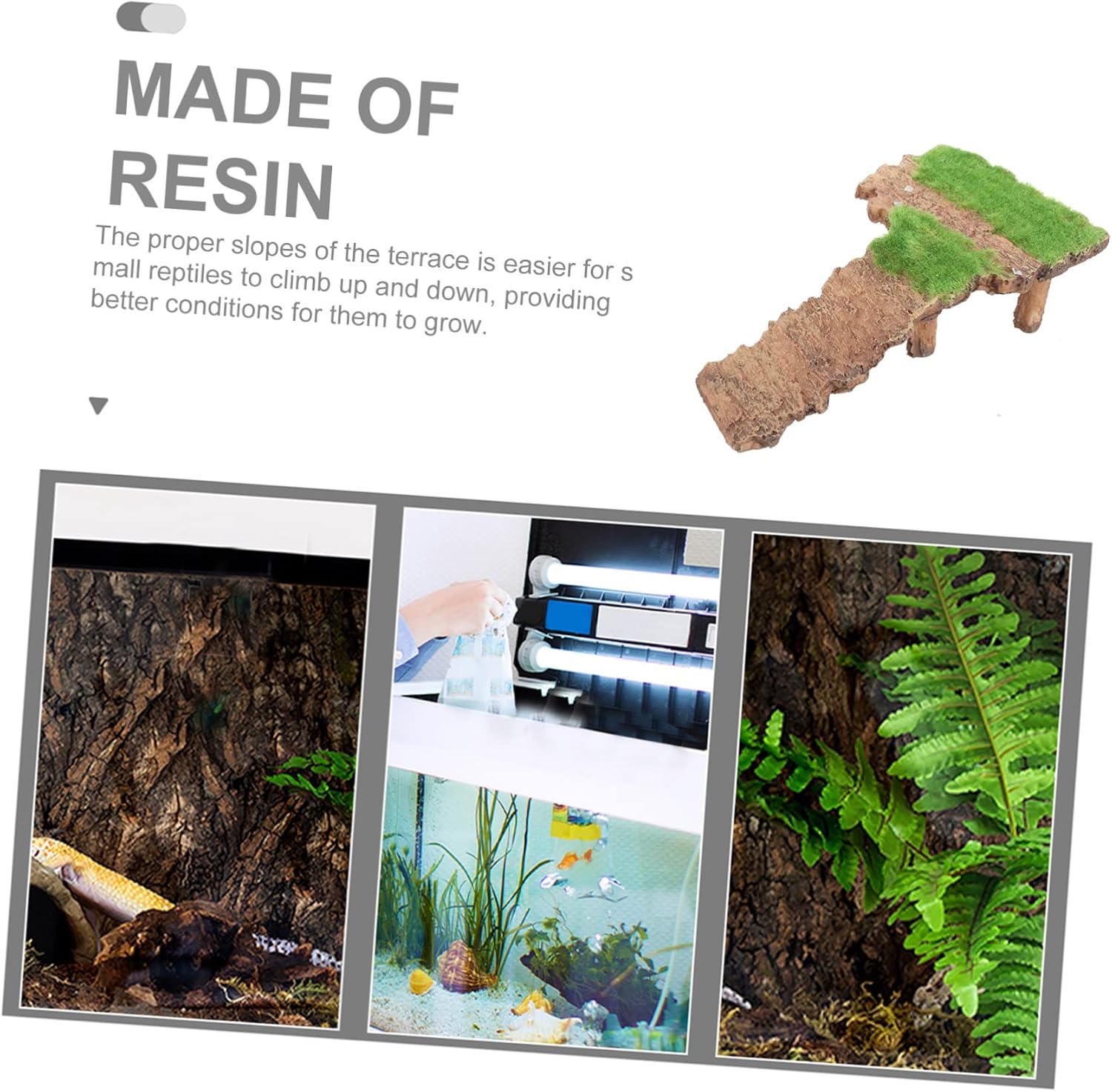 Resin Terrace Turtle Basking Platform for Aquarium Reptile Habitats