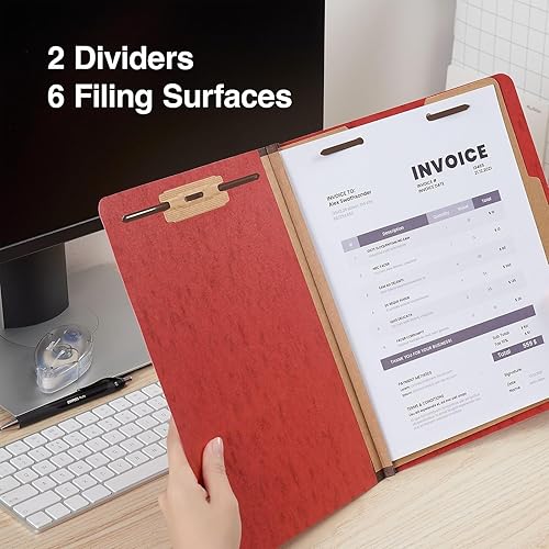 Miniatura 5 de Staples Carpeta de clasificación resistente a la humedad, 2 divisores, expansión de 2.5 pulgadas, tamaño carta, rojo oscuro, 20caja (ST614622-CCVS)