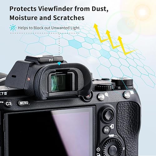 Miniatura 3 de JJC Visor ocular para cámara Sony A7 III A7 II A7 A7R IV A7R III A7S II A7S II A7S A99 II A9 A58, repuesto de silicona suave para Sony FDA-EP18