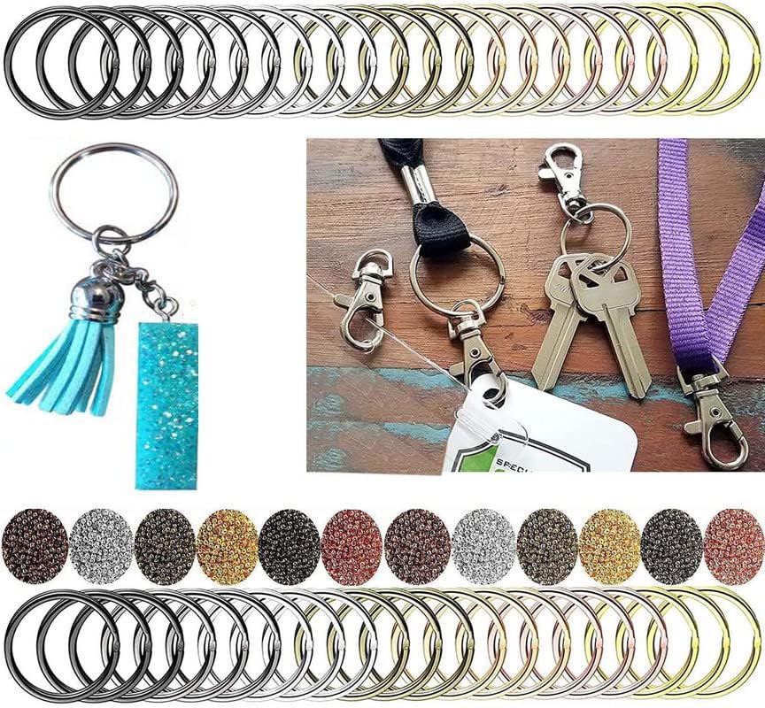 Image of DIY Crafts 10 Pcs Swivel Clasps, Silvery, Metal Larger Lobster Clasps Extension Chain Hooks, D Rings, Slide Buckle for Keychain Key Rings Clip Connector Bags Ar (10 Pcs Swivel Clasps, Silvery)