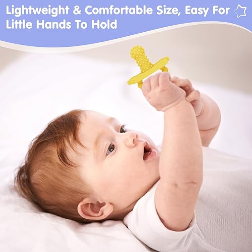 Miniatura 7 de Chupete de silicona para mordedor, juguetes de dentición para alivio de la dentición y exploración sensorial, paquete de 6 chupetes de bebé con