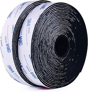Hook and Loop Self Adhesive Tape 1" x 20Ft 9448A Sticky Back Interlocking Nylon Fabric Fastener Heavy Duty Adhesion Strip Tape Black(9448AF)