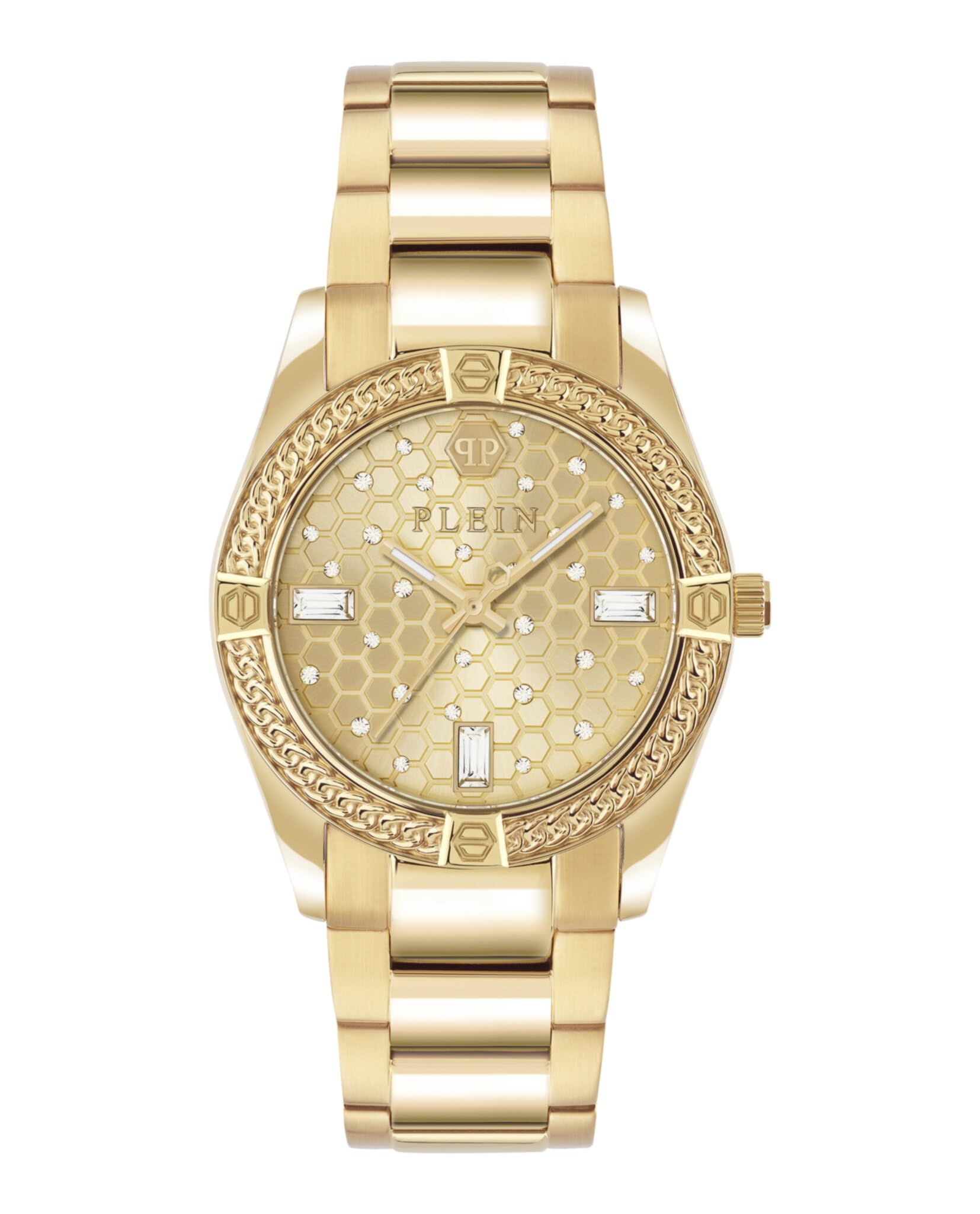 Philipp Plein Damen Uhr Analog Quarz Plein ICON Chain Edelstahl