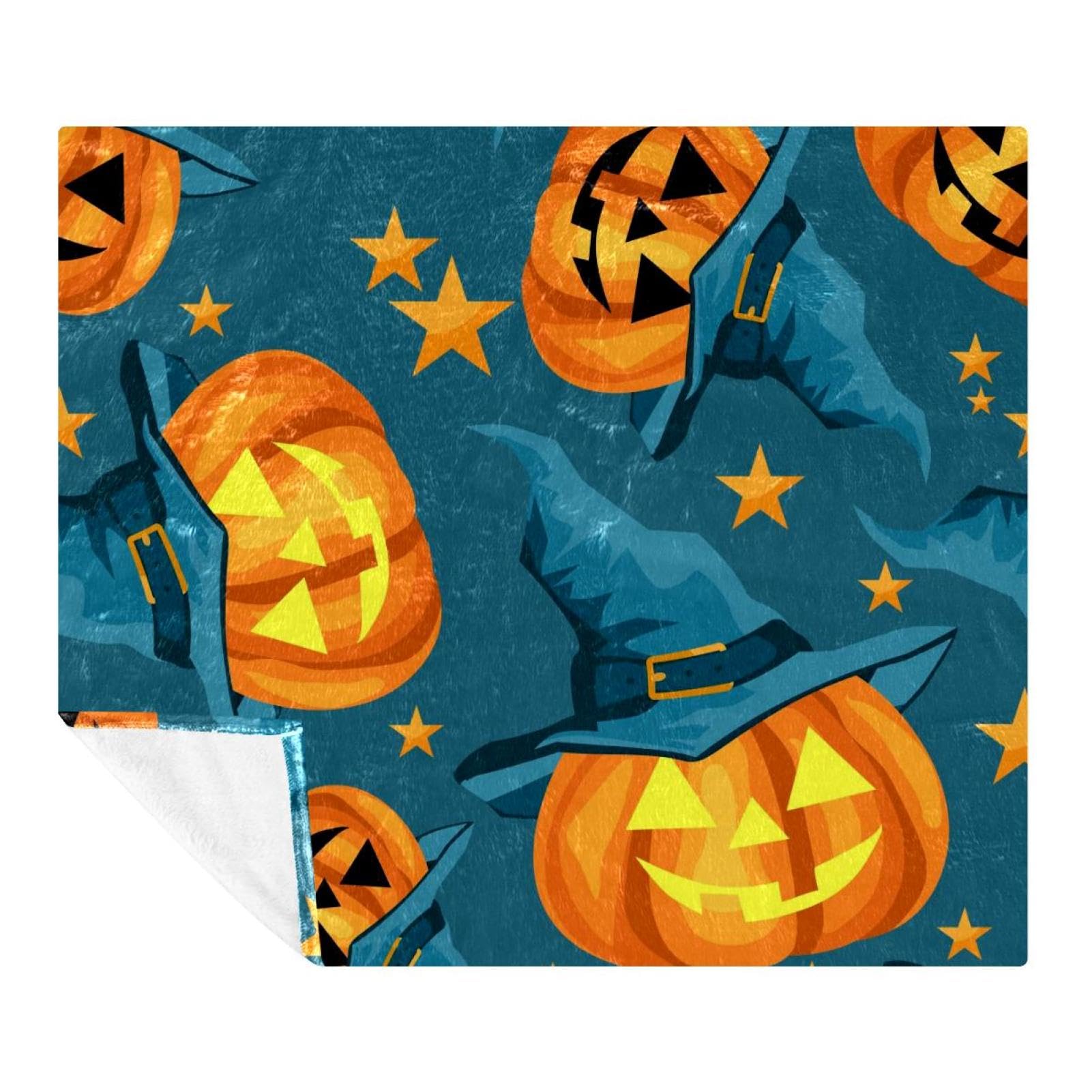 Couverture polaire motif citrouille d'Halloween idée cadeau originale enfants et adultes