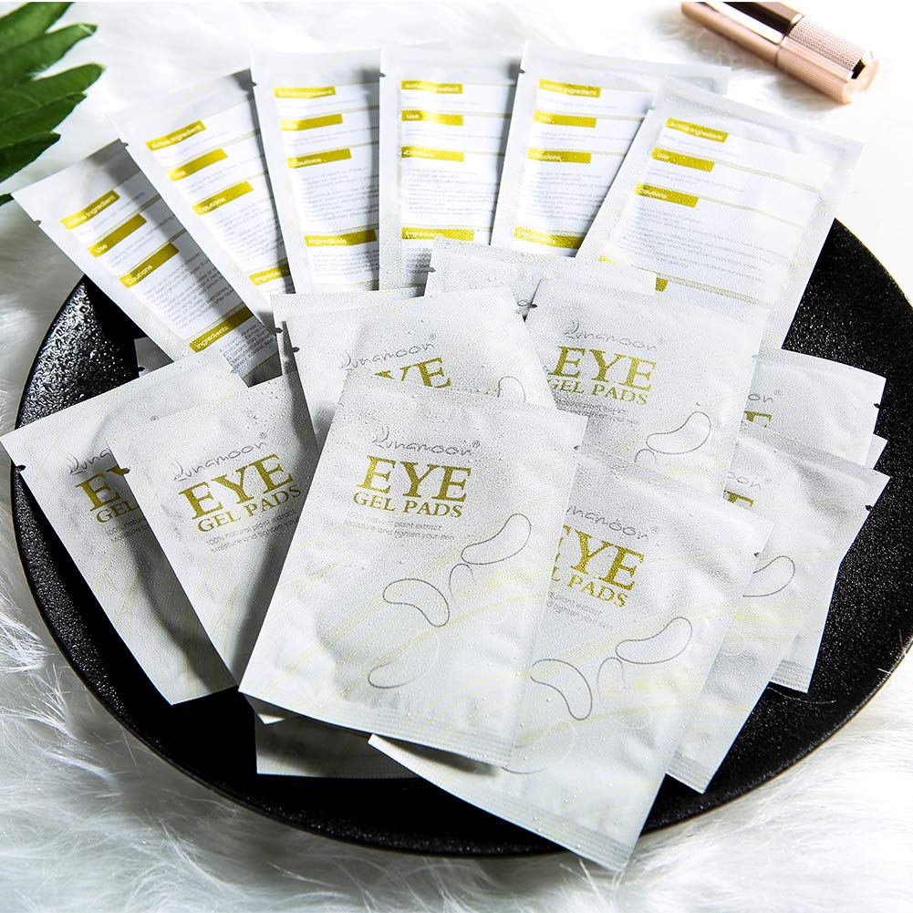 Lunamoon Cerotti Gel per Estensioni Ciglia 100 Paio Eye Pads Occhio Patch Extension Ciglia Pads Occhi da Ciglia Finte Eye Gel Patches for Eyelash Extension