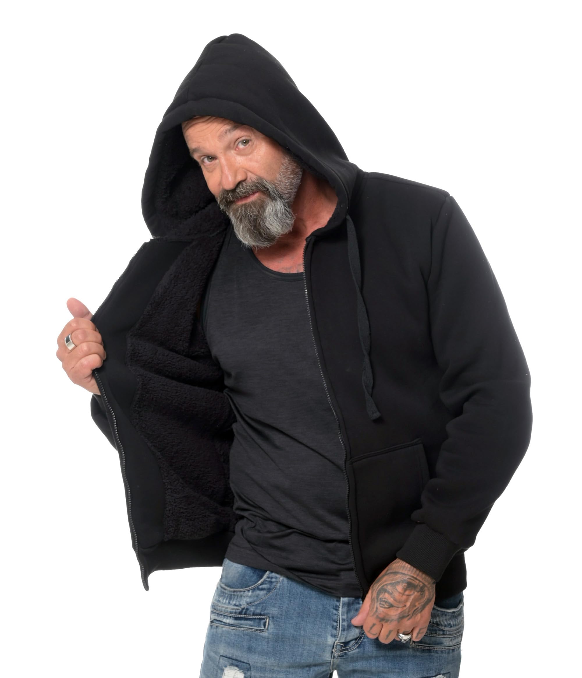 ROCK-IT Apparel Bluza z kapturem dla mężczyzn – na chłodne dni, z podszewką w górnej części i kapturem [rozmiary S-5XL] bardzo miękka tkanina najwyższej jakości