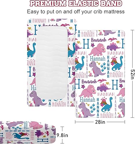 Miniatura 3 de Manta de bebé de doble capa con nombre personalizado, estampado de dinosaurio morado, regalos de cumpleaños para niños y niñas, manta de bebé