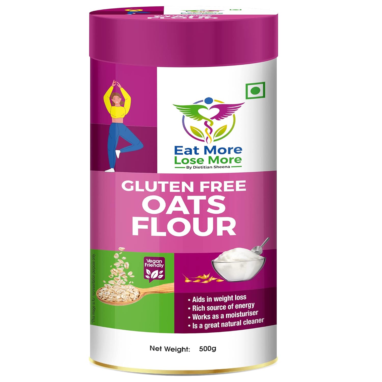 EAT MORE LOSE MORE Gluten Free Oats Flour (1000 Gram) Amazon.in
