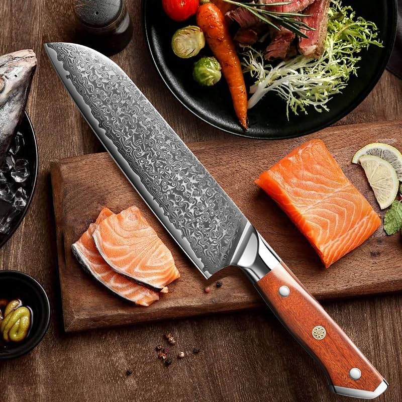 Meat Cleaver,Cleaver Knife Chefs Cleaver Knife 67 Layers Damascus Steel Blade Sharp Santoku Slicing Sushi Meat Sashimi Longquan Kitchen Knives Wood Handle