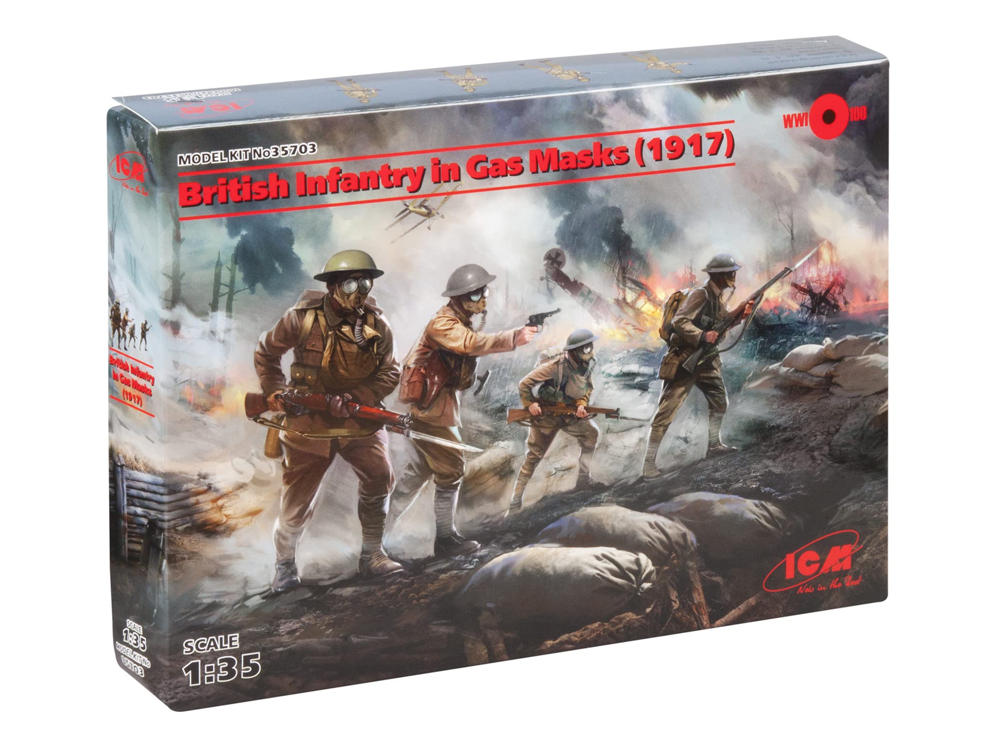 CC様　ジオラマ　第一世界戦争　イギリス軍　1917 完成品　ICM 35703 Amazon.com: ICM 35703 - Plastic Military Soldiers Figures Model