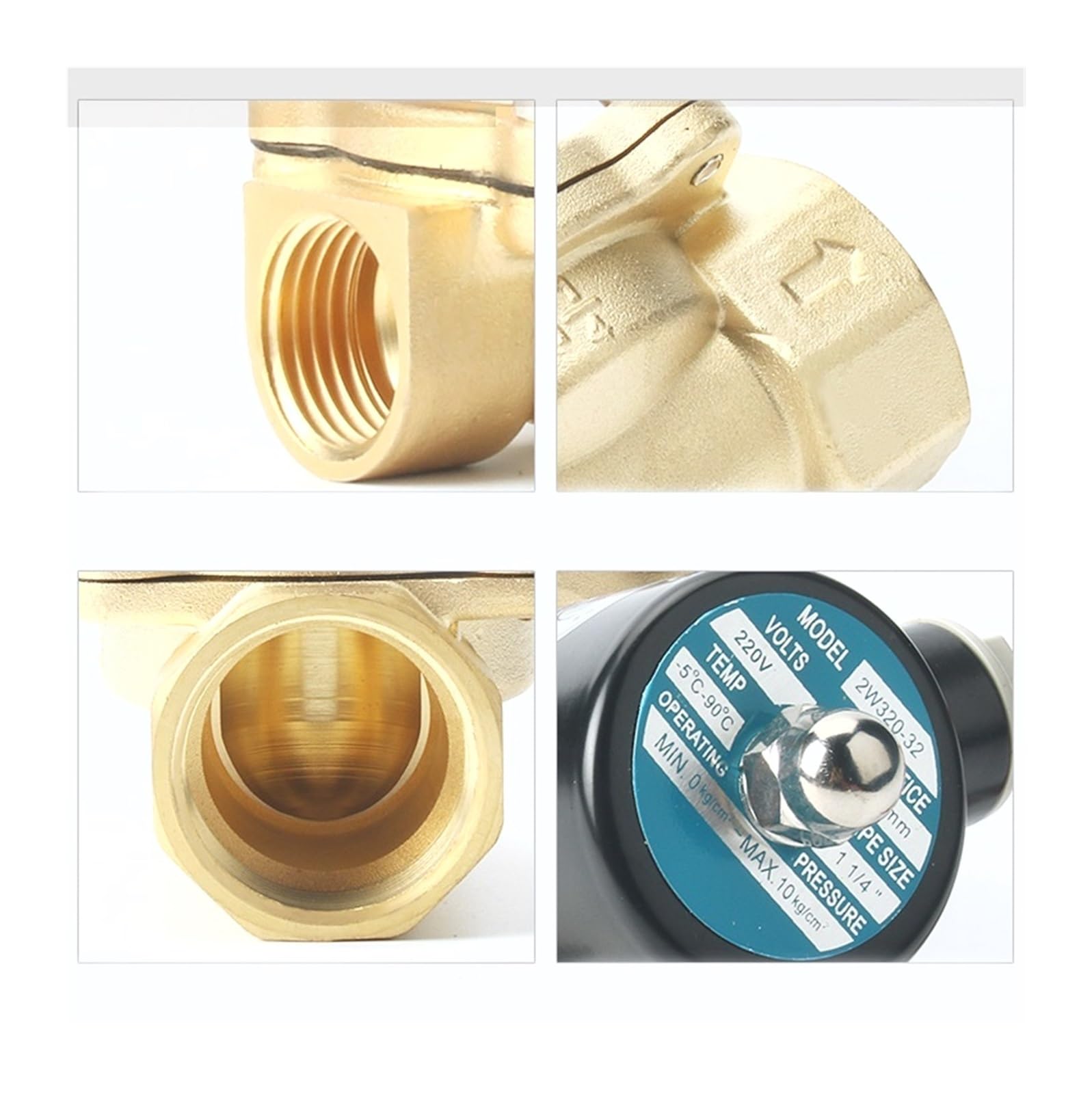 Zawór elektromagnetyczny, 3/4"1" 1-1/4"1-1/2" 2" Zawór elektromagnetyczny Woda Powietrze Olej Mosiądz Normalnie zamknięty Elektryczny 220 12v 110 24v Do długotrwałej pracy(DN40,NPT_380VAC)