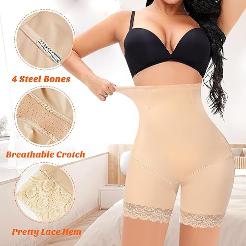 Miniatura 3 de Pantalones cortos moldeadores de cintura alta para mujer, adelgazantes, moldeadores de muslos, pantalones cortos para debajo de los vestidos