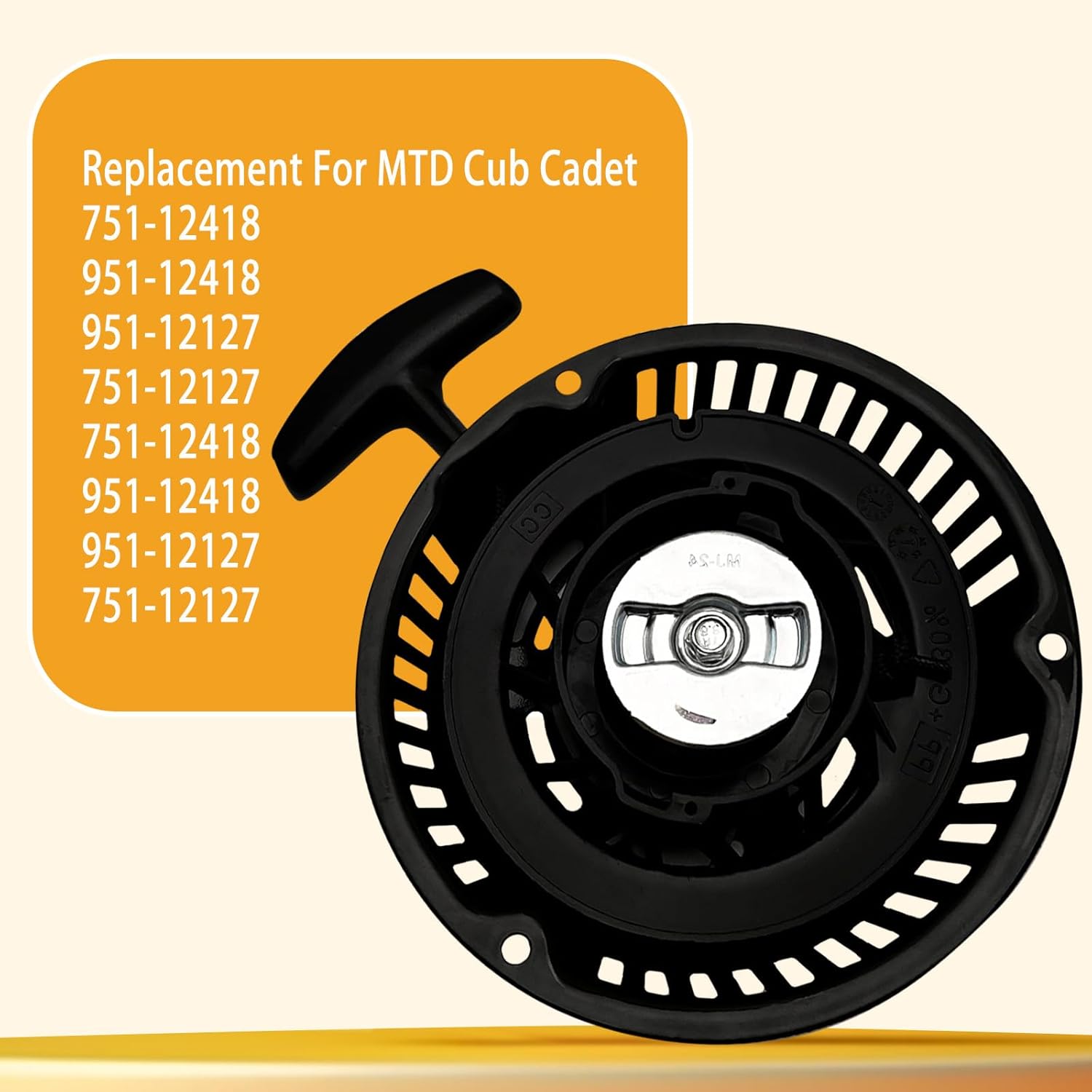 Chikia 751-12418 Pull Start Recoil Starter Assembly for Troy-Bilt Super Bronco Rototiller 208cc MTD CubCadet RT65 Lawn Mower 951-12418 951-12127 Tillers Yard 170-AU,170-C0A 208cc