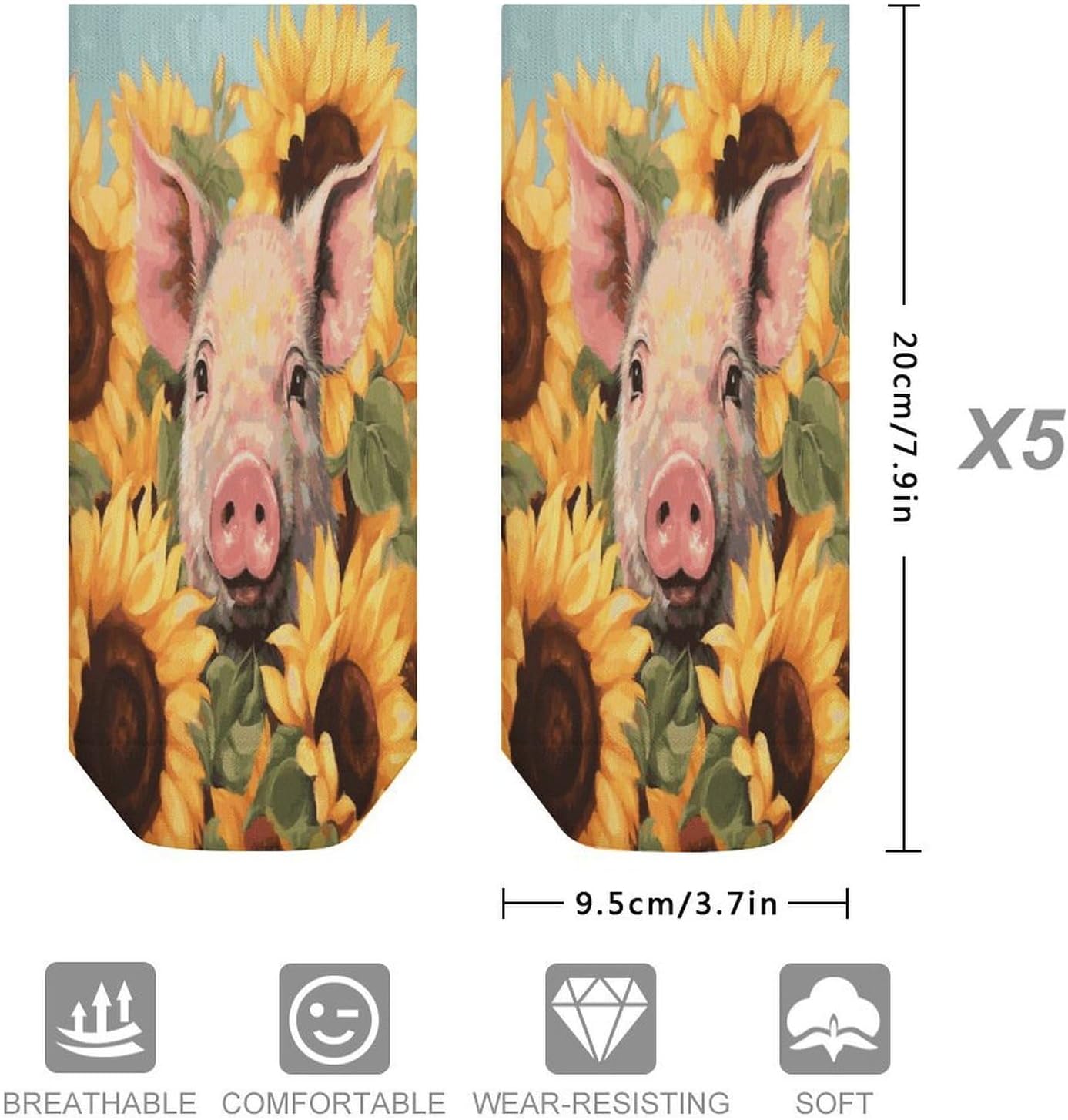 Smiling Ankle Socks for Men Women 5 Pairs | Comfortable Casual Low Cut Socks, Lightweight No Show Breathable Athletic Socks, Soft Mini Crew Socks for All Seasons