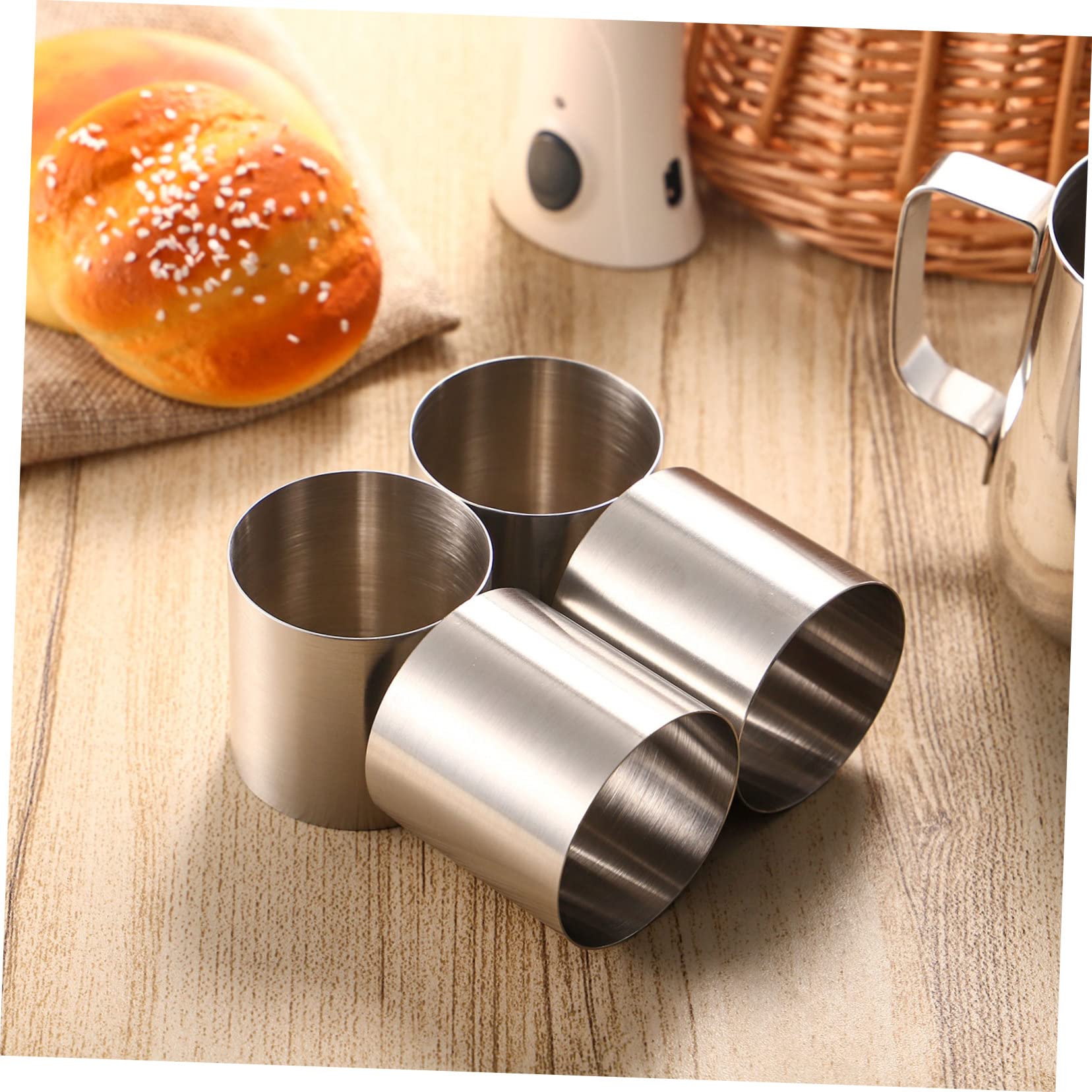 Molde Redondo para Mini Postres, 8 Piezas de Acero Inoxidable