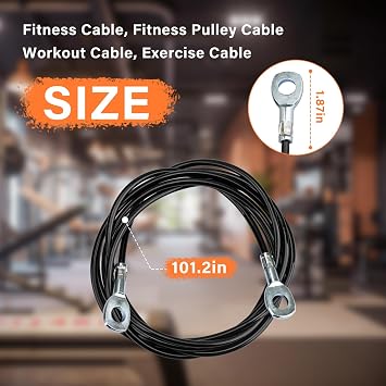Fitness Cable Compatible with All Total Gym Models 1000, 1500, 2000, 3000, XLS,Fitness Pulley Cable,Workout Cable, Exercise Cable Steel Wire Rope for Cable Machine Home Gym