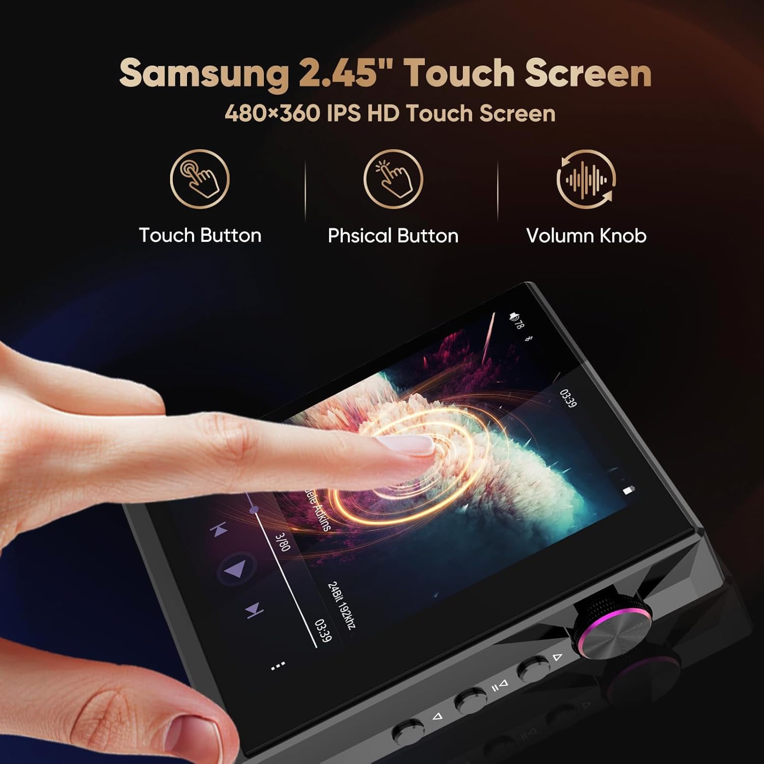 Hidizs AP80 Pro-X Touch Screen and Physical Controls