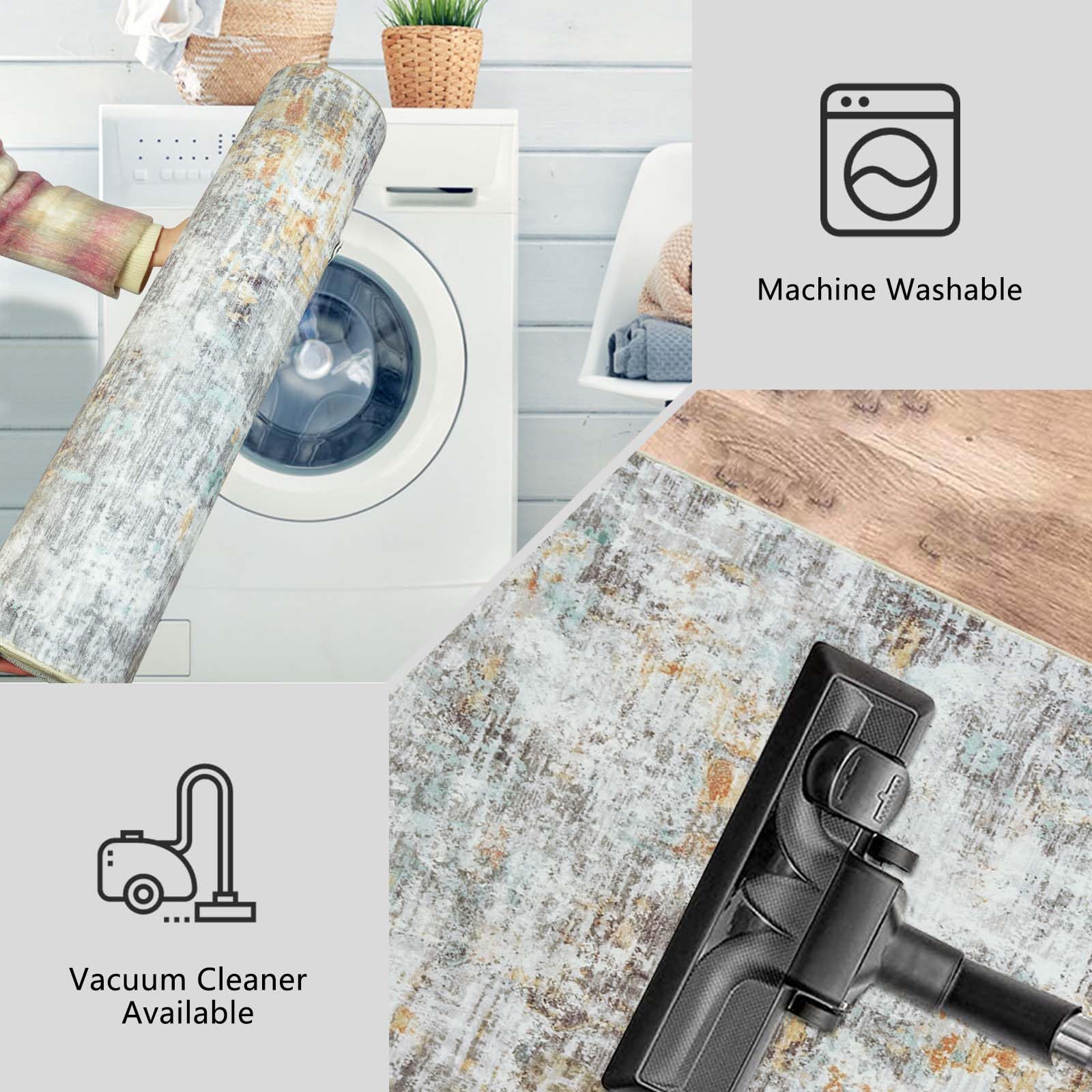 Famibay Teppich Läufer Flur 80x300 Teppich Küche Läufer rutschfest Teppichläufer Flur Waschbar Grau Flurteppich für Küche Schlafzimmer Wohnzimmer Korridor