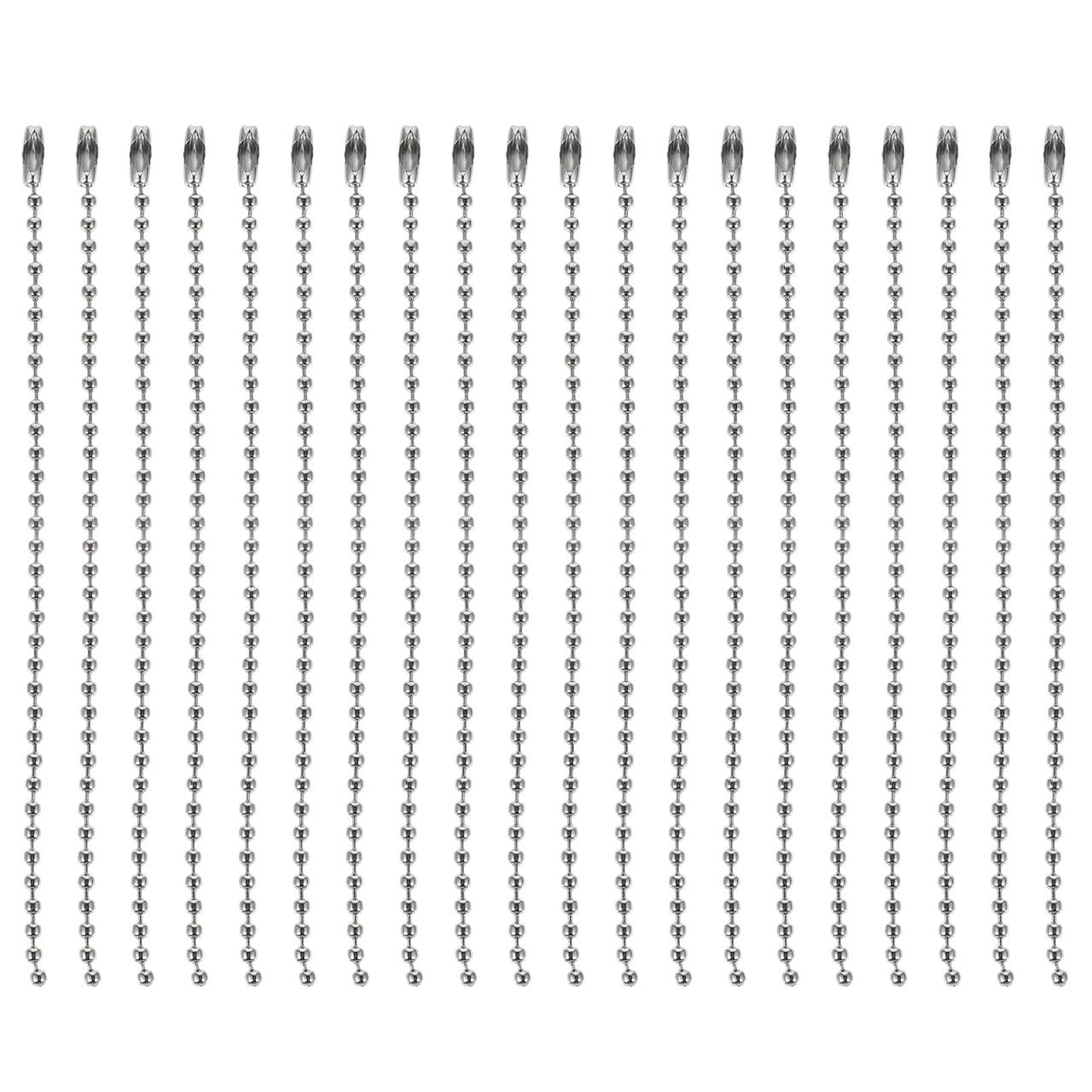 Tofficu Premium Durable Tag Chains 4.7 Inch Round Bead Chain Pendant for Bag Tag Hanging Keychains Diy Jewelry Making Accessories