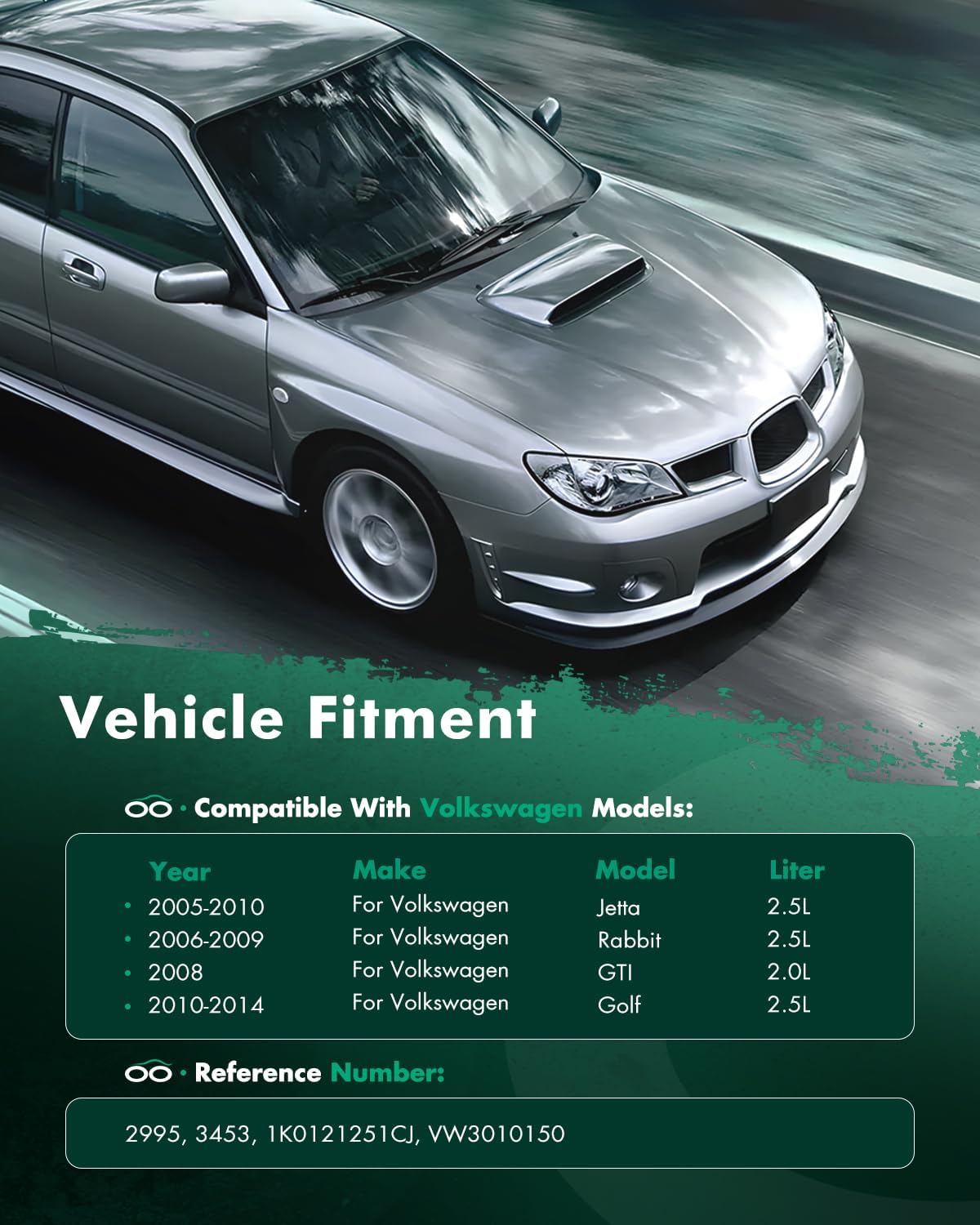 SCITOO 2995 Radiator Fit 2010-2014 for VW for Golf 2.5L 2008 for VW for GTI 2.0L 2005-2010 for VW for Jetta 2.5L 2006-2009 for VW for Rabbit 2.5L