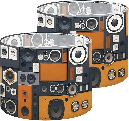 Vista 15 de Drum Lamp Shade Colorful Large Scale Hand Drawn Floral Seamless Retro 70s Style Lampshade for Floor Lamps Table Lamps Pendant Light 11"x8.9